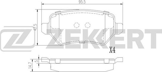 Zekkert BS-1379 - Brake Pad Set, disc brake autospares.lv