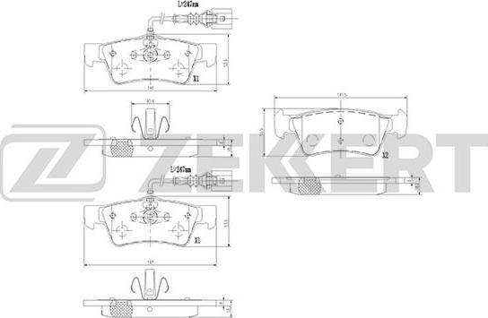 Zekkert BS-1374 - Brake Pad Set, disc brake autospares.lv