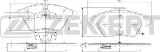 Zekkert BS-1375 - Brake Pad Set, disc brake autospares.lv