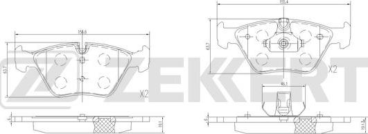 Zekkert BS-1370 - Brake Pad Set, disc brake autospares.lv