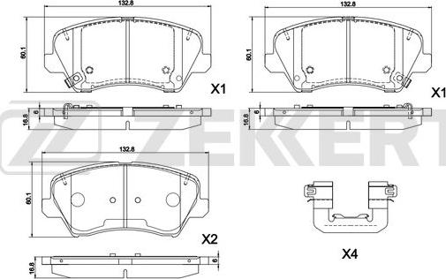 Zekkert BS-1297 - Brake Pad Set, disc brake autospares.lv