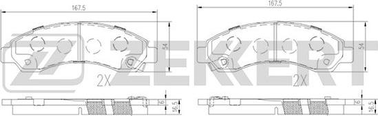 Zekkert BS-1244 - Brake Pad Set, disc brake autospares.lv