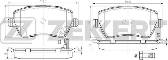 Zekkert BS-1248 - Brake Pad Set, disc brake autospares.lv