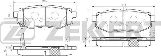 Zekkert BS-1247 - Brake Pad Set, disc brake autospares.lv