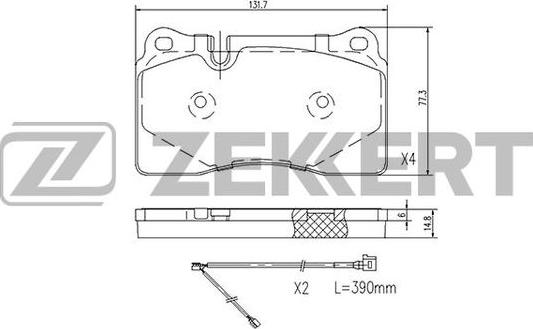 Zekkert BS-1255 - Brake Pad Set, disc brake autospares.lv