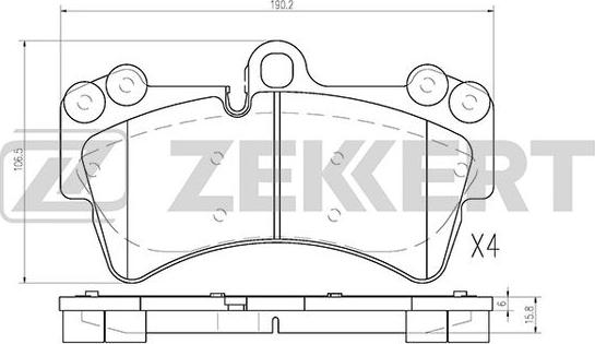 Zekkert BS-1253 - Brake Pad Set, disc brake autospares.lv