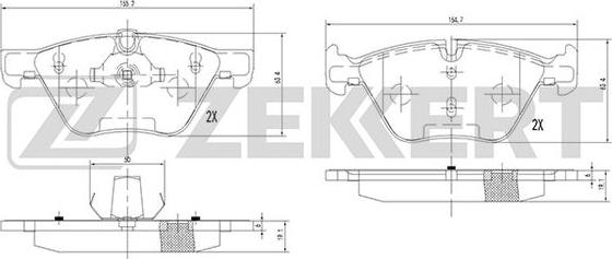 Zekkert BS-1252 - Brake Pad Set, disc brake autospares.lv