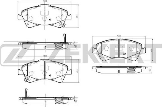 Zekkert BS-1263 - Brake Pad Set, disc brake autospares.lv