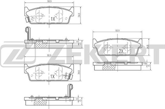 Zekkert BS-1262 - Brake Pad Set, disc brake autospares.lv