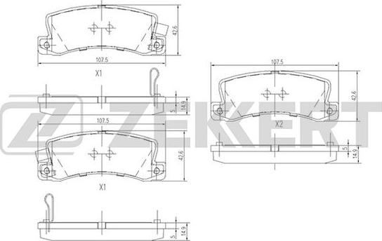 Zekkert BS-1216 - Brake Pad Set, disc brake autospares.lv