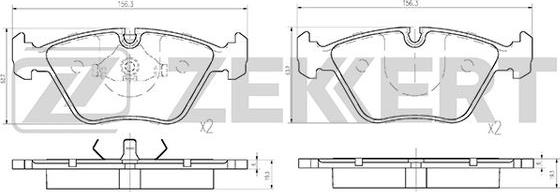 Zekkert BS-1210 - Brake Pad Set, disc brake autospares.lv