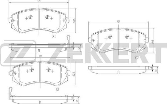 Zekkert BS-1218 - Brake Pad Set, disc brake autospares.lv