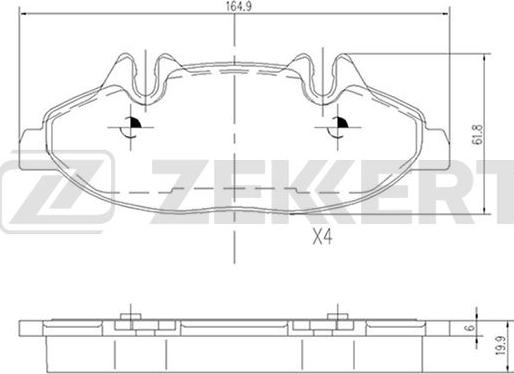 Zekkert BS-1213 - Brake Pad Set, disc brake autospares.lv