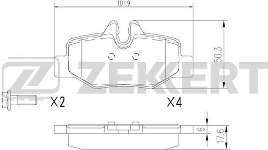 Zekkert BS-1212 - Brake Pad Set, disc brake autospares.lv