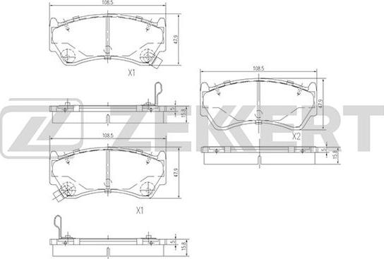 Zekkert BS-1217 - Brake Pad Set, disc brake autospares.lv