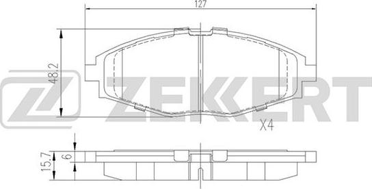 Zekkert BS-1285 - Brake Pad Set, disc brake autospares.lv