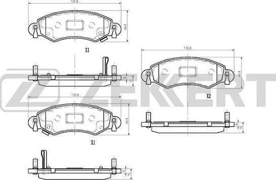 Zekkert BS-1239 - Brake Pad Set, disc brake autospares.lv