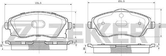 Zekkert BS-1234 - Brake Pad Set, disc brake autospares.lv