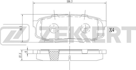 Zekkert BS-1230 - Brake Pad Set, disc brake autospares.lv