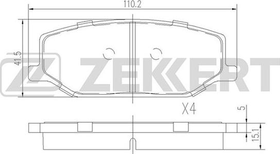 Zekkert BS-1231 - Brake Pad Set, disc brake autospares.lv
