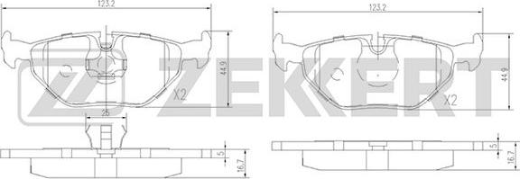 Zekkert BS-1232 - Brake Pad Set, disc brake autospares.lv