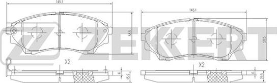 Zekkert BS-1225 - Brake Pad Set, disc brake autospares.lv