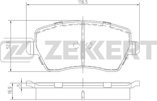 Zekkert BS-1221 - Brake Pad Set, disc brake autospares.lv