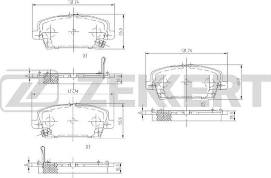 Zekkert BS-1227 - Brake Pad Set, disc brake autospares.lv