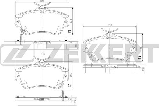 Zekkert BS-1279 - Brake Pad Set, disc brake autospares.lv