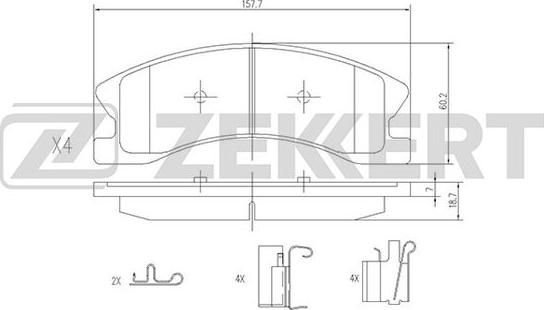 Zekkert BS-1278 - Brake Pad Set, disc brake autospares.lv