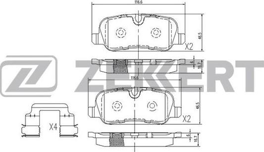 Zekkert BS-1272 - Brake Pad Set, disc brake autospares.lv