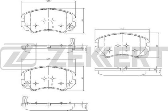 Zekkert BS-1799 - Brake Pad Set, disc brake autospares.lv