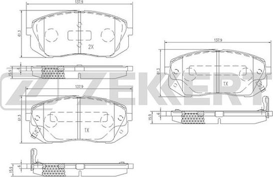 Zekkert BS-1791 - Brake Pad Set, disc brake autospares.lv