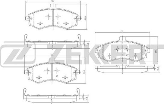 Zekkert BS-1798 - Brake Pad Set, disc brake autospares.lv