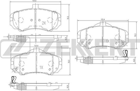 Zekkert BS-1797 - Brake Pad Set, disc brake autospares.lv