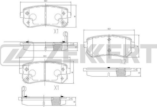 Zekkert BS-1759 - Brake Pad Set, disc brake autospares.lv