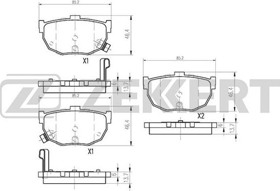 Zekkert BS-1766 - Brake Pad Set, disc brake autospares.lv