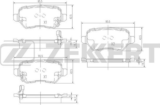 Zekkert BS-1761 - Brake Pad Set, disc brake autospares.lv