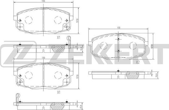 Zekkert BS-1762 - Brake Pad Set, disc brake autospares.lv