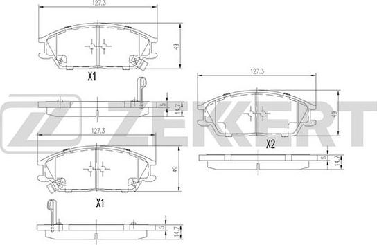 Zekkert BS-1705 - Brake Pad Set, disc brake autospares.lv