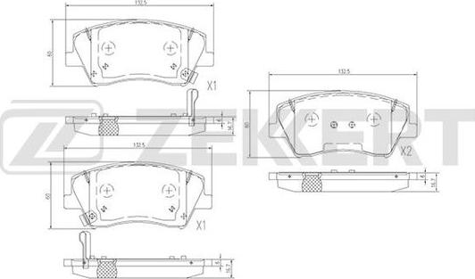 Zekkert BS-1701 - Brake Pad Set, disc brake autospares.lv