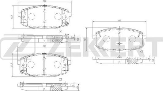 Zekkert BS-1707 - Brake Pad Set, disc brake autospares.lv