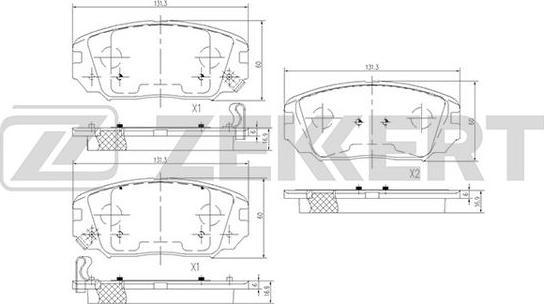 Zekkert BS-1780 - Brake Pad Set, disc brake autospares.lv