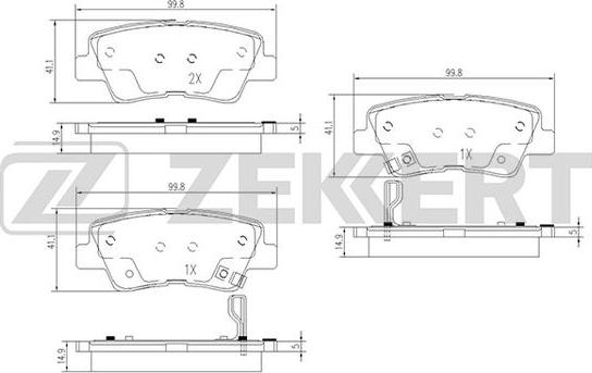 Zekkert BS-1781 - Brake Pad Set, disc brake autospares.lv