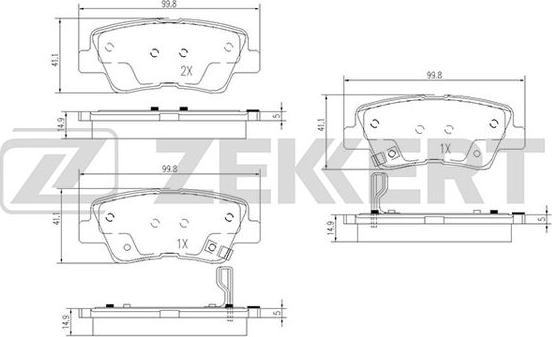 Zekkert BS-1788 - Brake Pad Set, disc brake autospares.lv