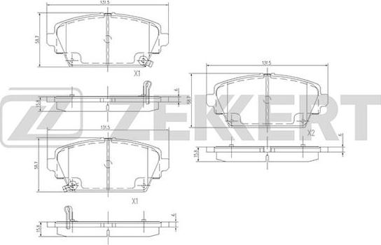 Zekkert BS-1735 - Brake Pad Set, disc brake autospares.lv