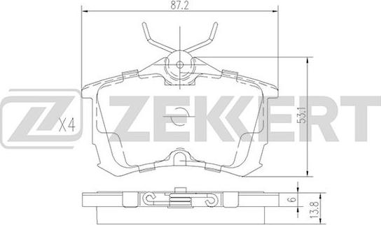 Zekkert BS-1736 - Brake Pad Set, disc brake autospares.lv