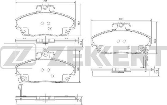 Zekkert BS-1724 - Brake Pad Set, disc brake autospares.lv