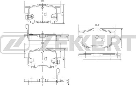 Zekkert BS-1720 - Brake Pad Set, disc brake autospares.lv