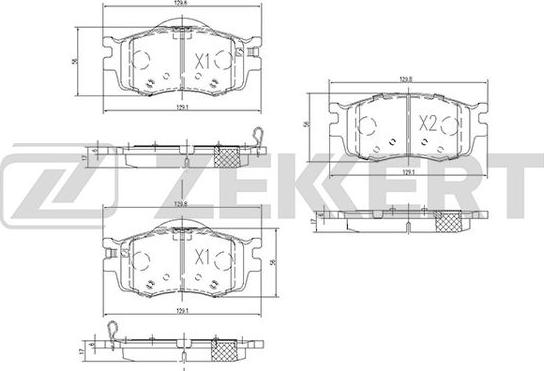 Zekkert BS-1776 - Brake Pad Set, disc brake autospares.lv